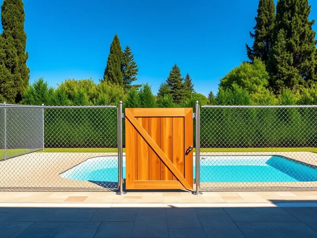 Above ground pool with a safety fence illustrating the necessity of fencing for safety.