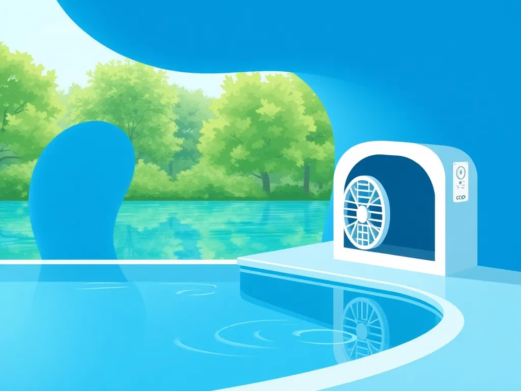 An illustration of an above ground pool with a heater, highlighting options for heating above ground pools.