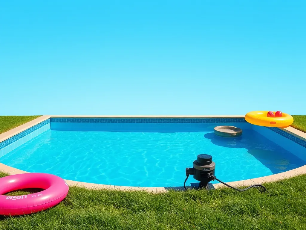 Above ground pool with floaties, related to property tax assessment.