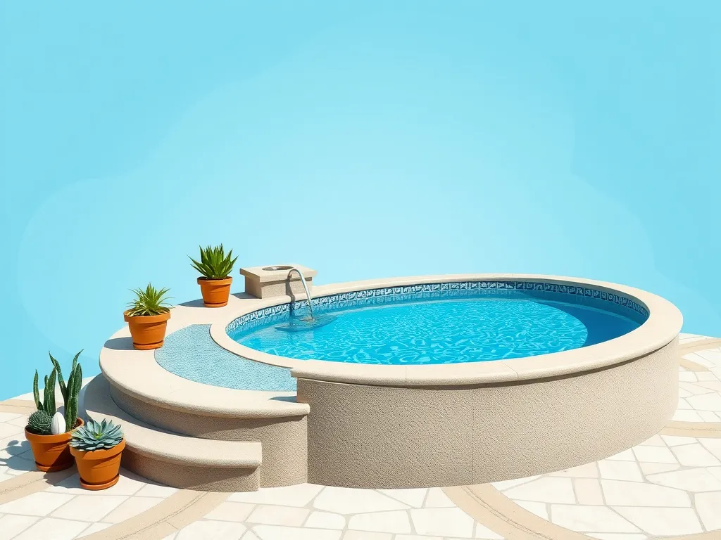 Stylish above ground pool with plants, examining whether above ground pools are trashy.