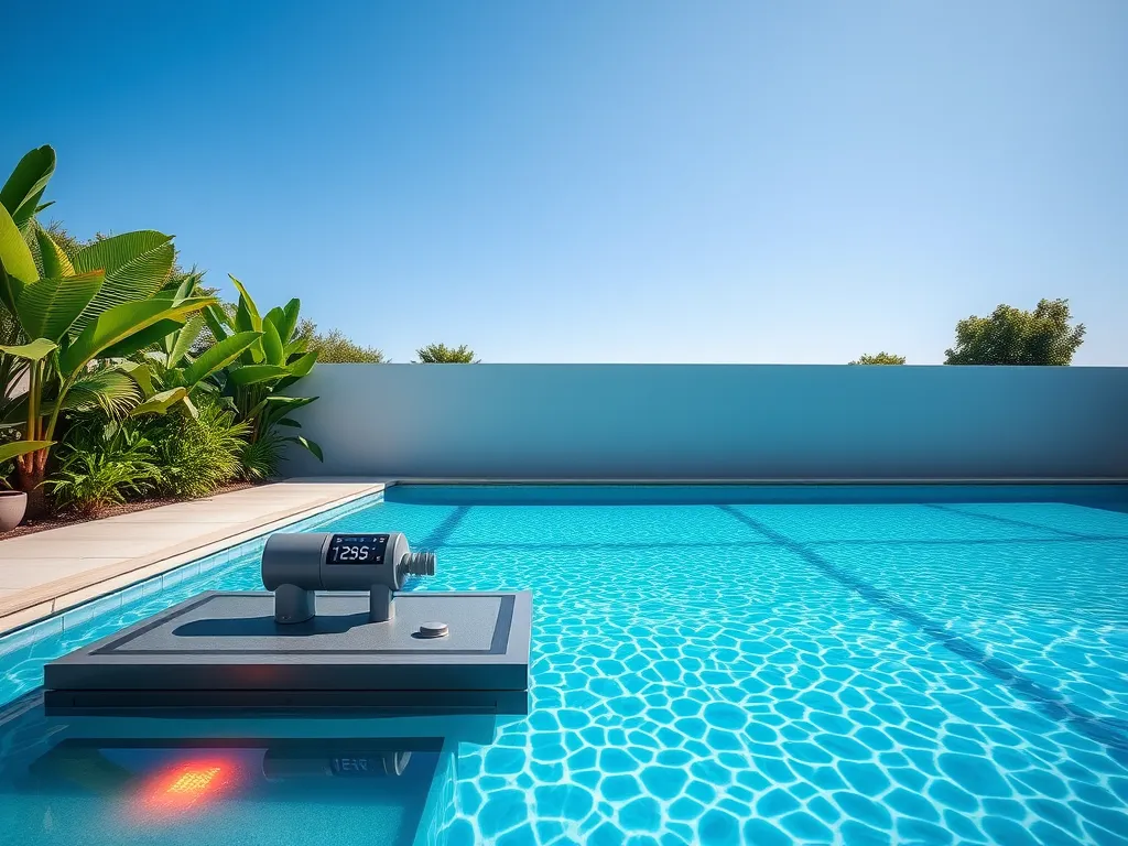 An automated pool system controlled by a mobile app, showcasing modern pool technology.