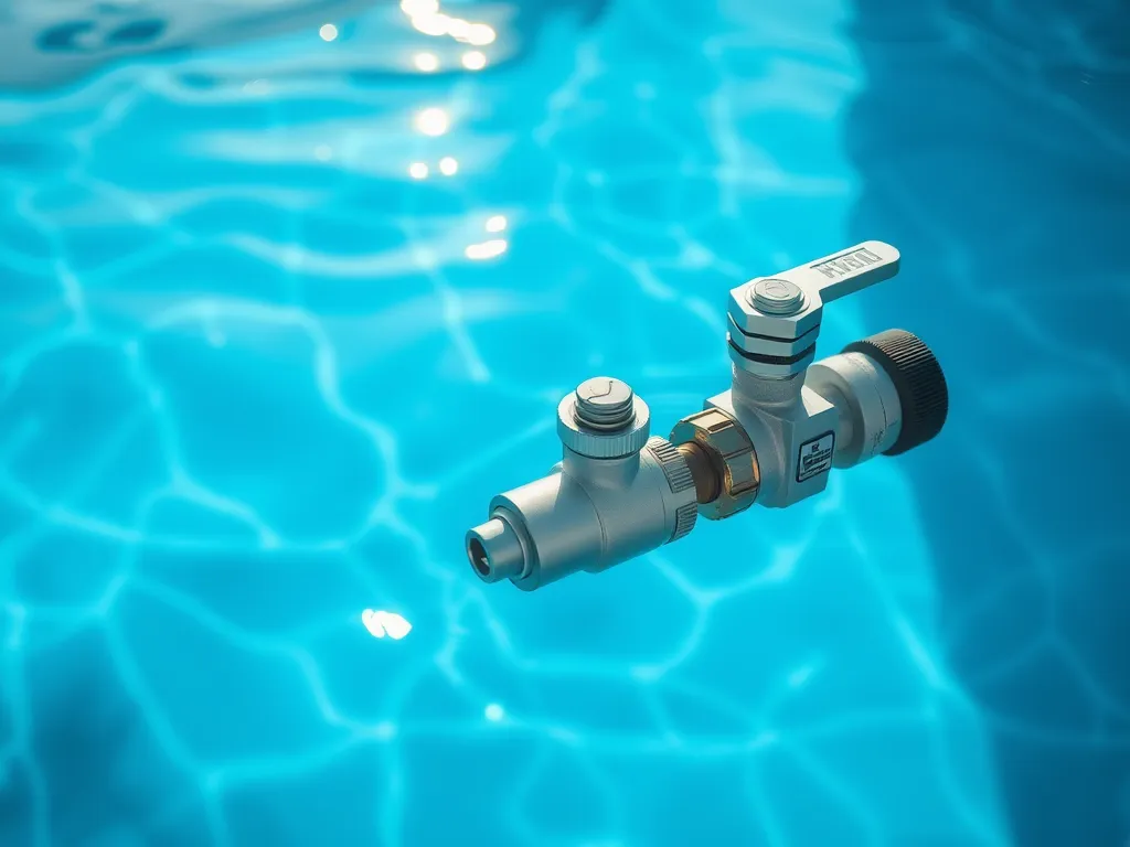 Automated valve in a swimming pool showcasing its importance for efficient pool systems.