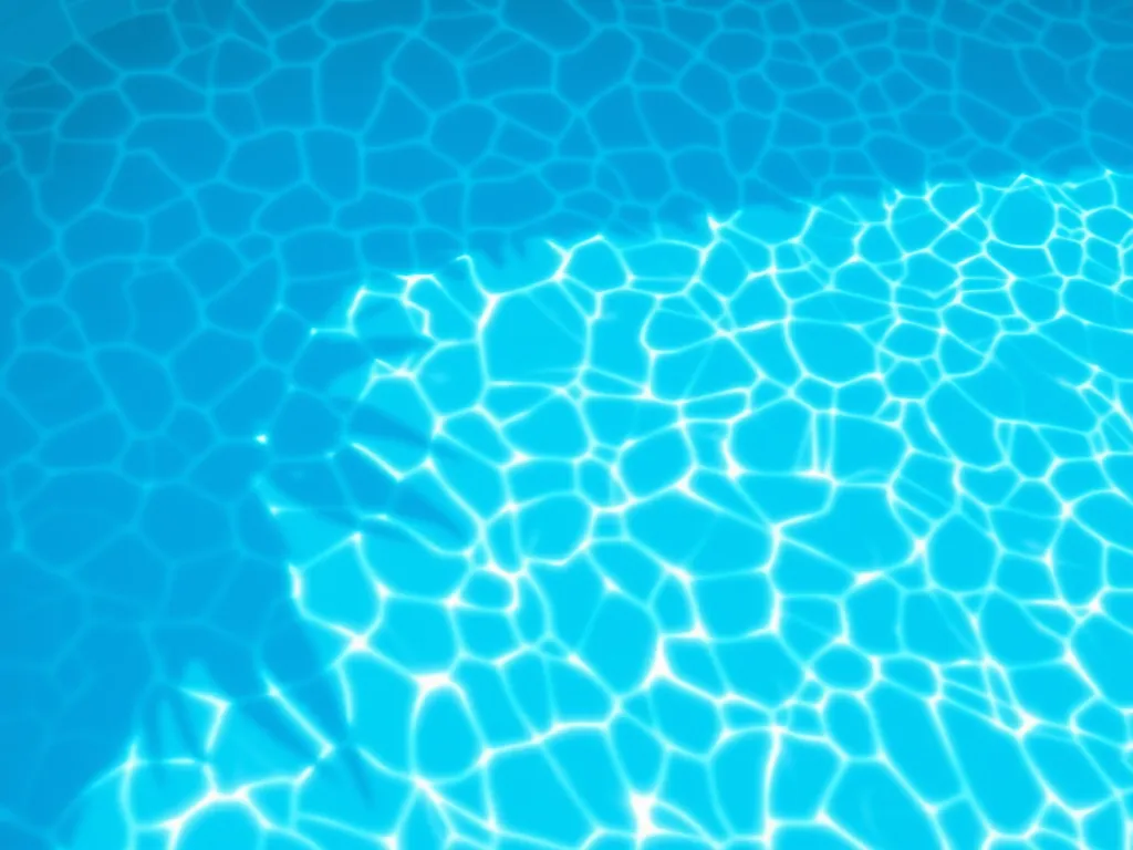 Clean water surface in a pool showing the effects of backwashing on pool maintenance.