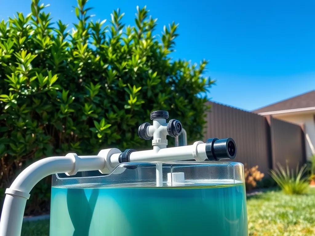 Image of a pool filter system showing backwash mechanism for draining water from a pool
