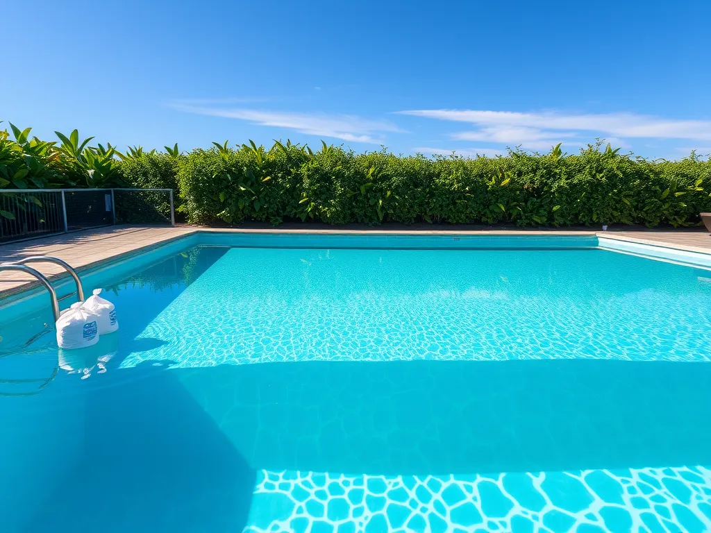 Clear swimming pool demonstrating the effects of baking soda on water balance