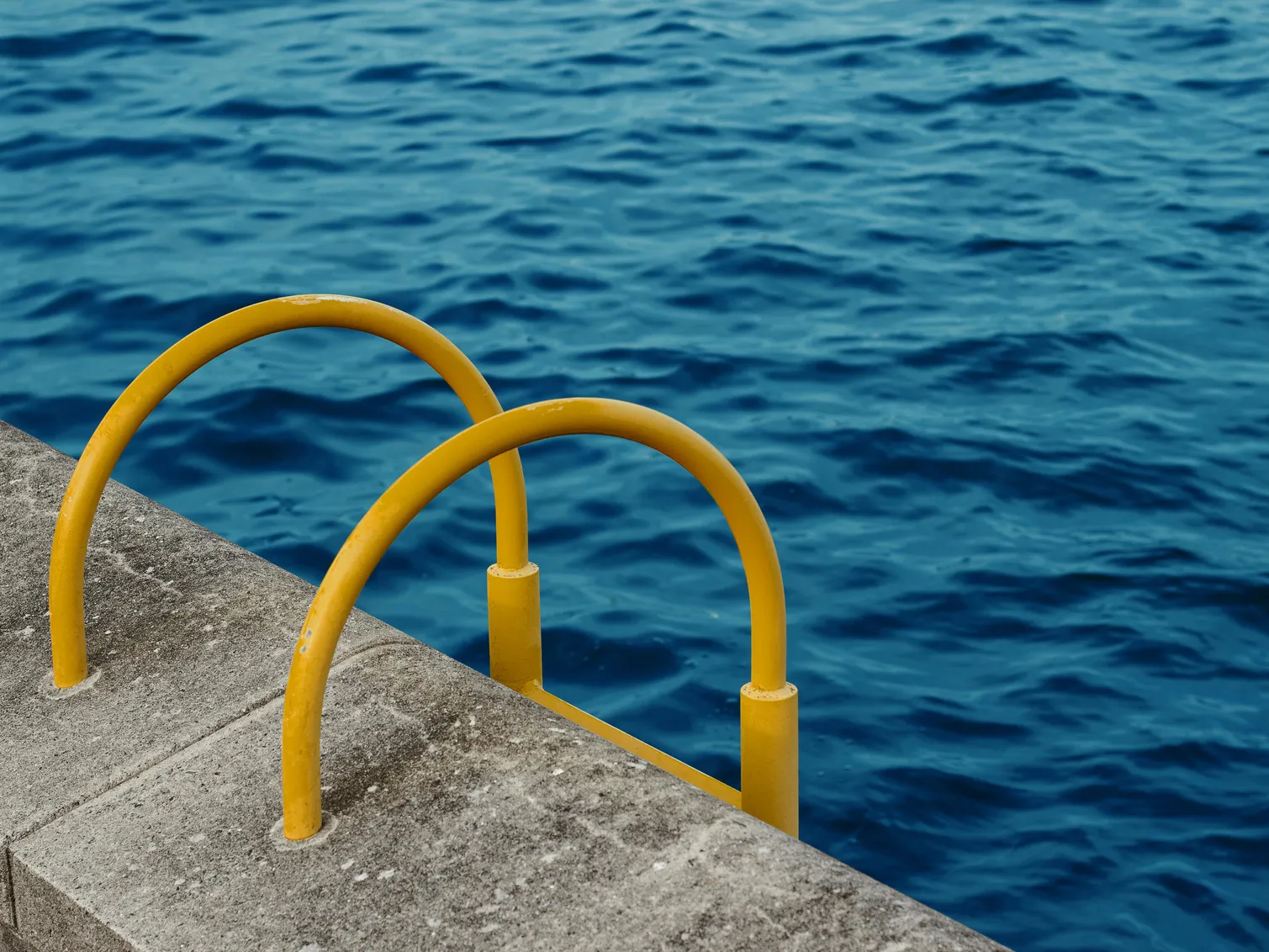Pool ladder by water, representing the importance of borax in pool maintenance.