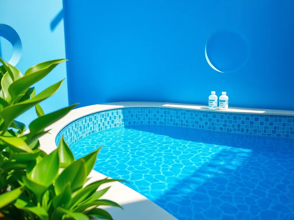 A hot tub displaying clear blue water, highlighting the comparison between bromine and chlorine for water sanitation.