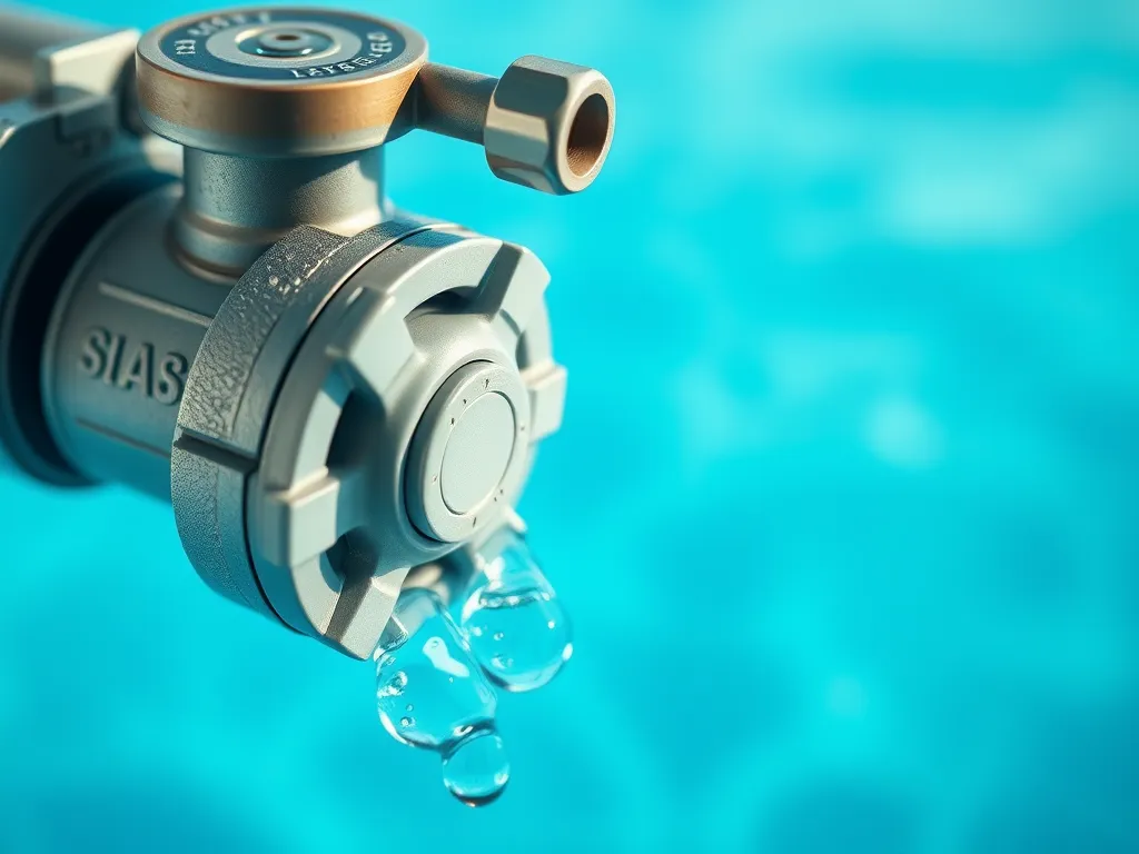 Pool valve releasing water after adding calcium, relevant to swimming safety.