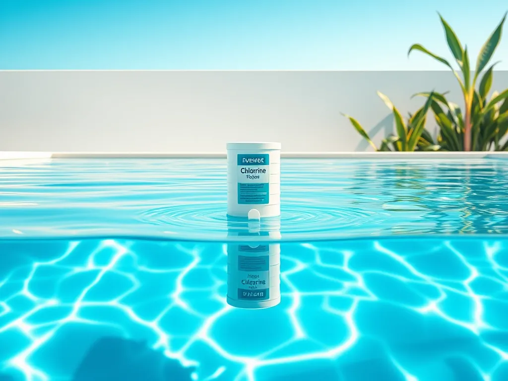 Chlorine floater placed in a pool for water sanitation