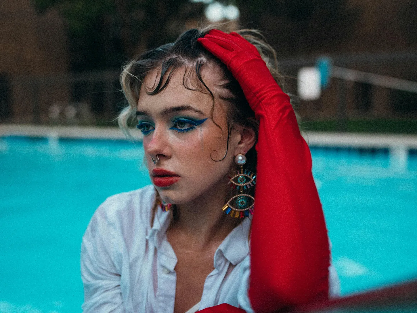 A person by the pool demonstrating the importance of clean public pools.