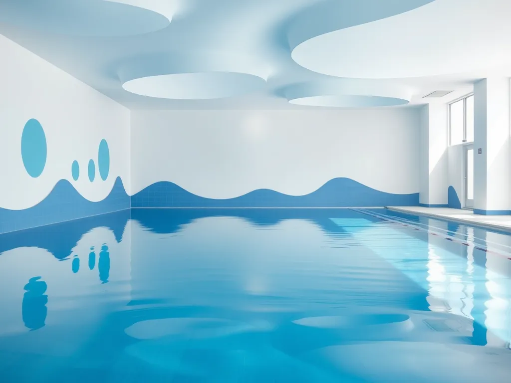 A pristine indoor public pool showcasing clean water and modern design.