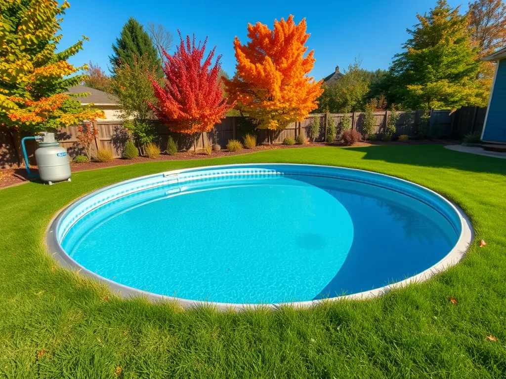 Above Ground Pool with Sand Filter Ready for Winter Closing