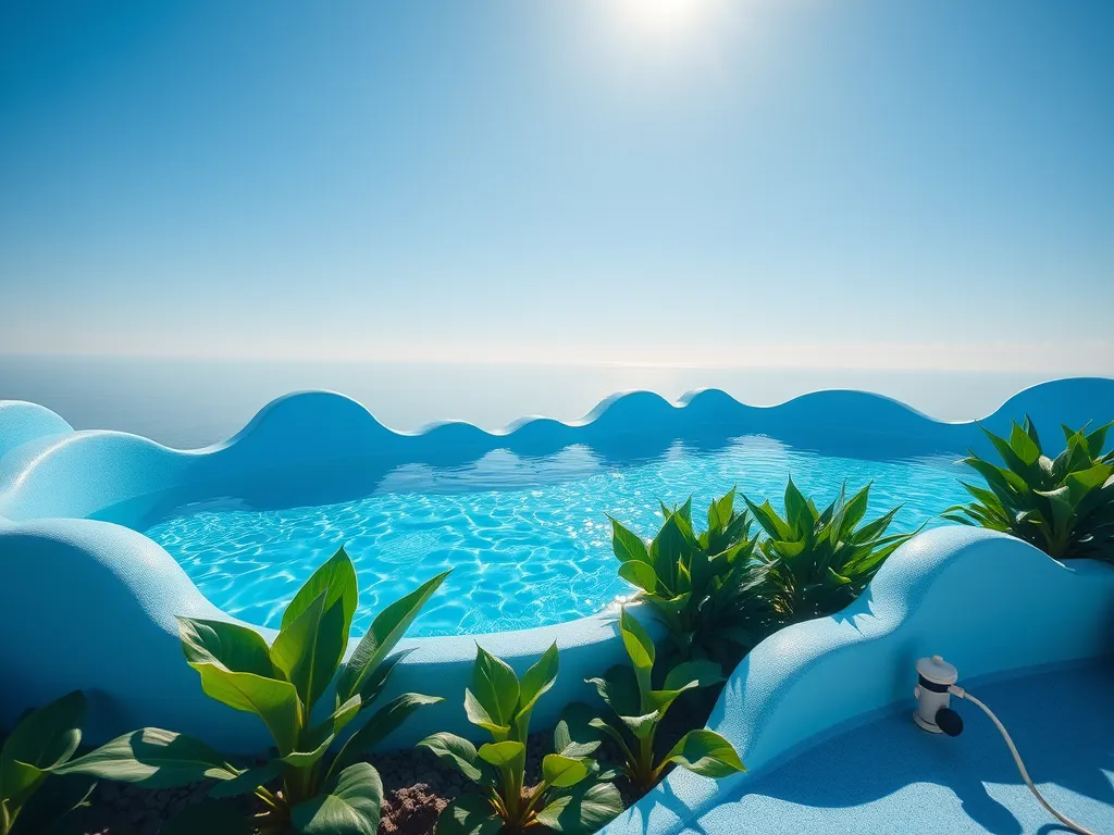 Above ground pool with sand filter ready for winter closure