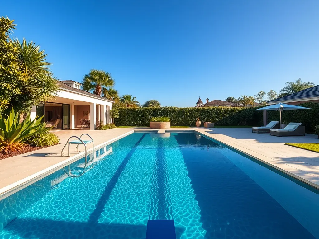 Beautiful concrete pool showcasing a modern design, ideal for cost calculation.