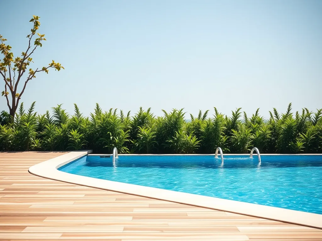 A beautiful concrete pool with clear blue water, illustrating the concerns about potential ground popping.