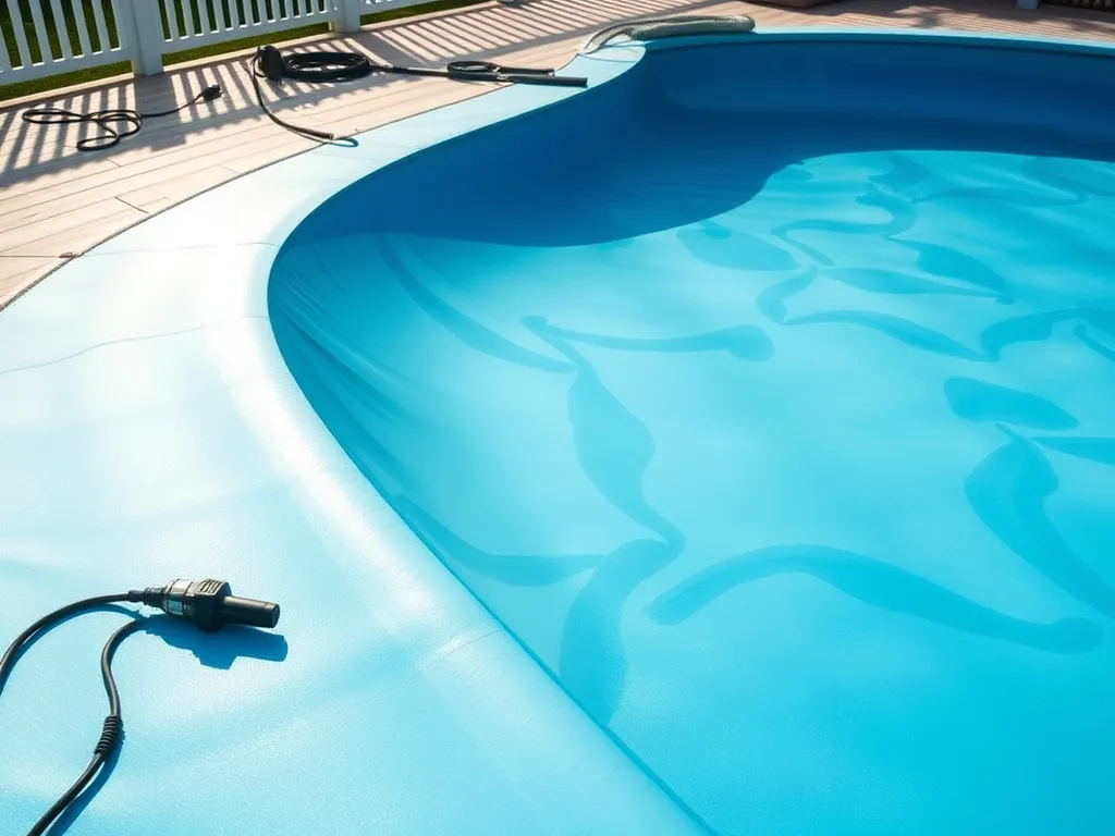 Concrete pool showcasing a liner, illustrating if concrete pools can have liners.