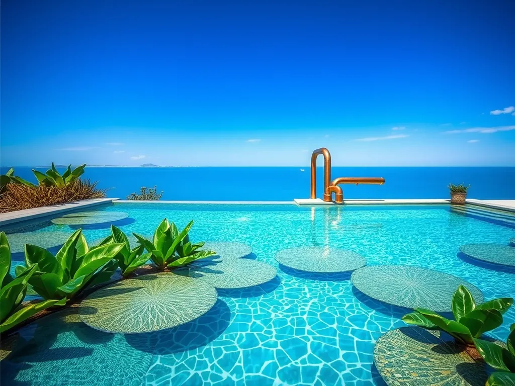 Copper piping in a swimming pool affecting water chemistry and algae growth