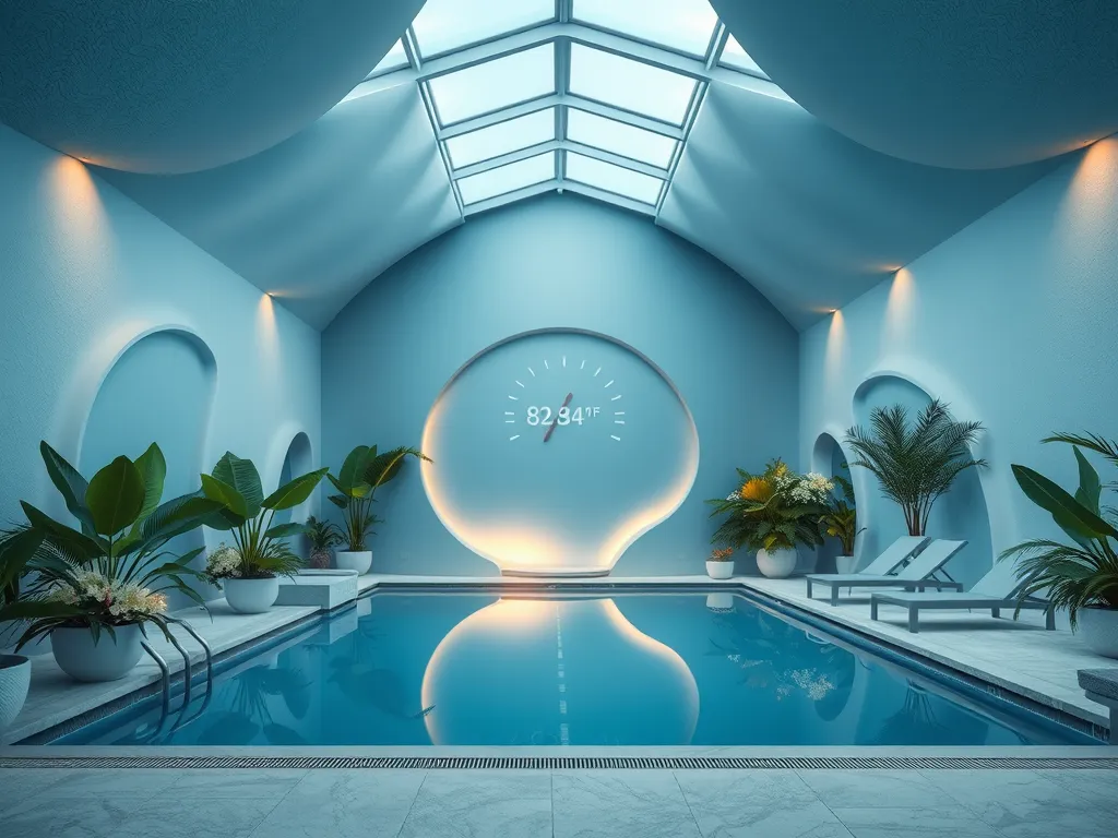 Indoor pool on a cruise ship with a serene atmosphere.