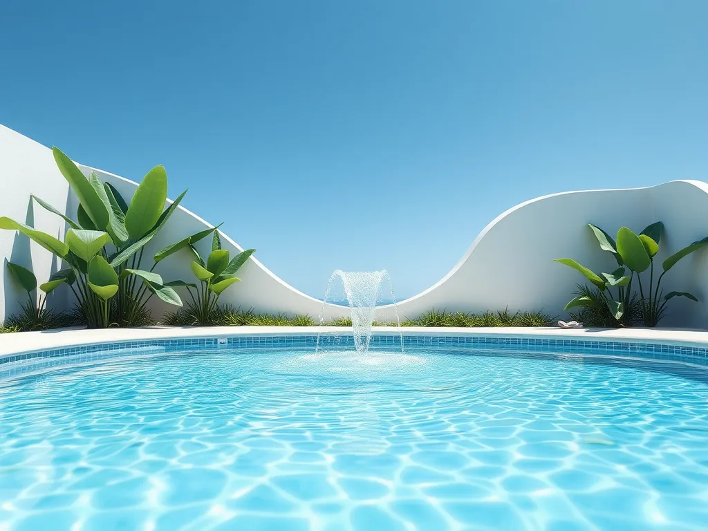 Beautiful swimming pool with clear water and lush greenery, ideal for relaxing during the comeback into pool activities