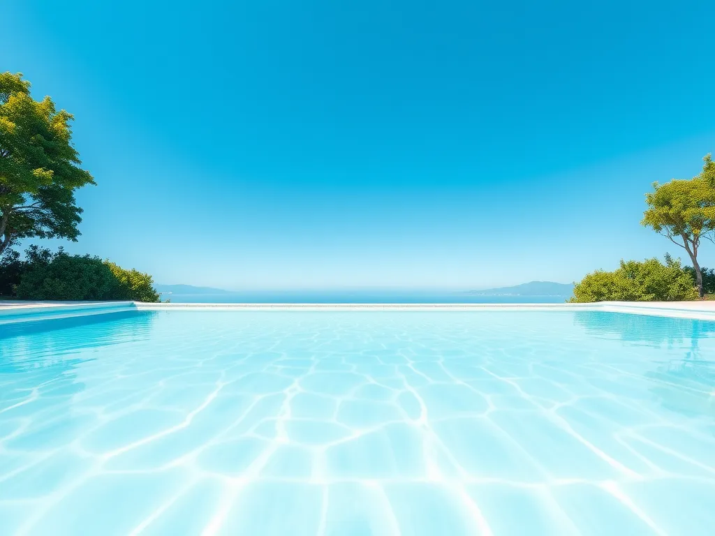 Clear swimming pool ready to drain water after rain for maintenance