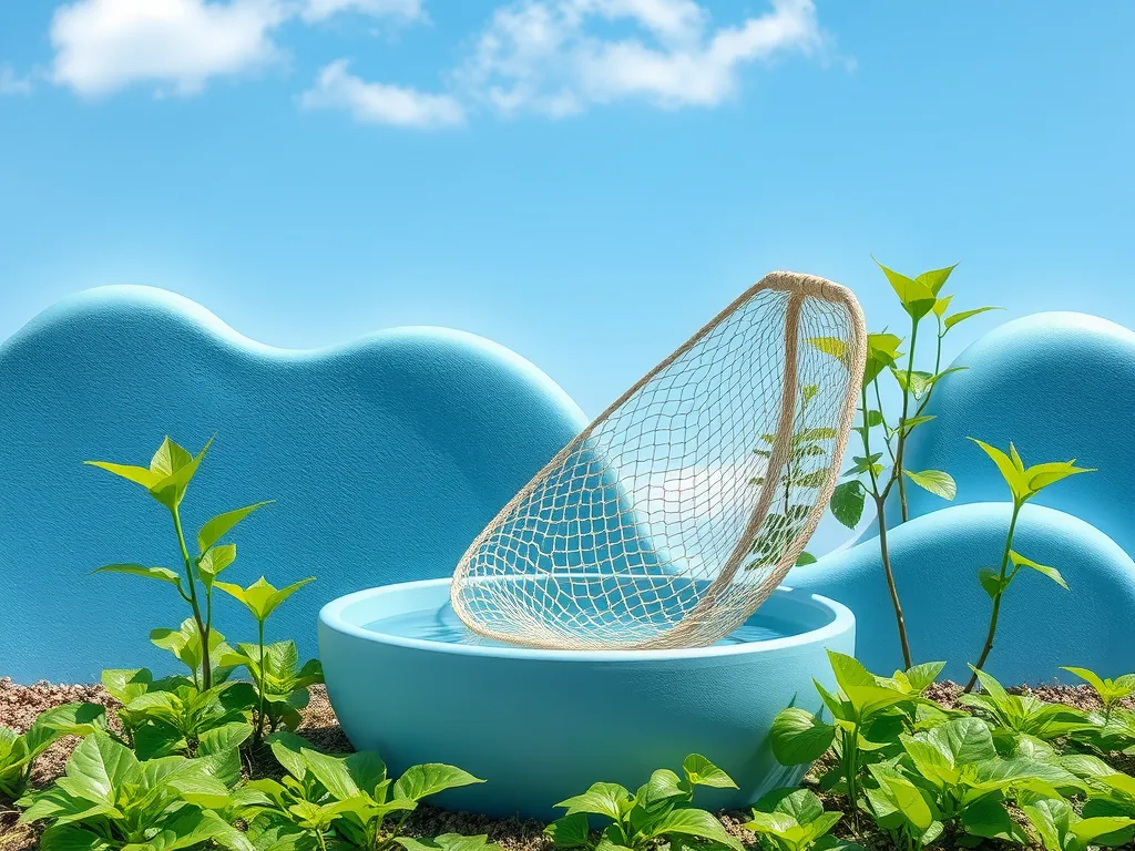 A peaceful pool scene illustrating a chlorinated pool which may be suitable for ducks and turtles.