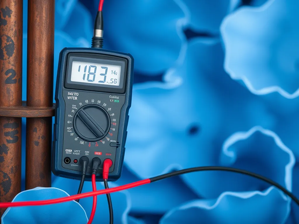 Multimeter measuring electrical connections for earthing in a swimming pool