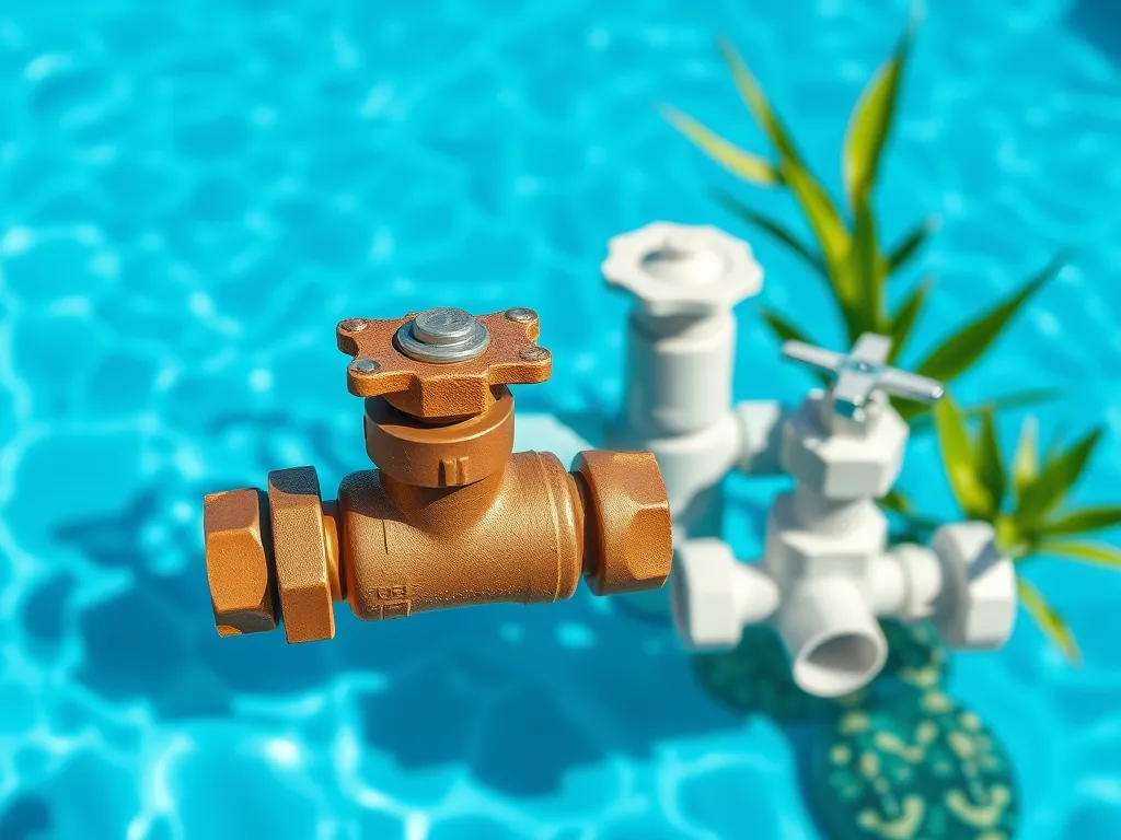 A close-up image of a faulty valve illustrating issues related to pool pump priming.