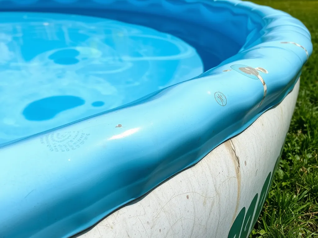 Close-up of a fiberglass pool edge showing smooth surface which can be slippery.