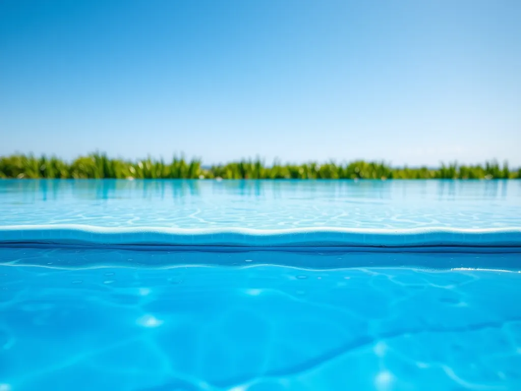 Close-up of a fiberglass pool surface showcasing water clarity and potential slip risks.