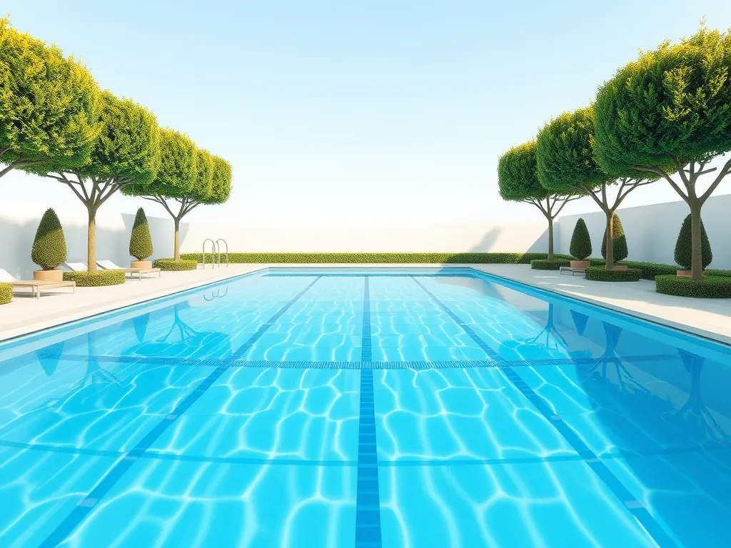 A clear swimming pool showcasing potential application areas for Flex Seal on pool liner.