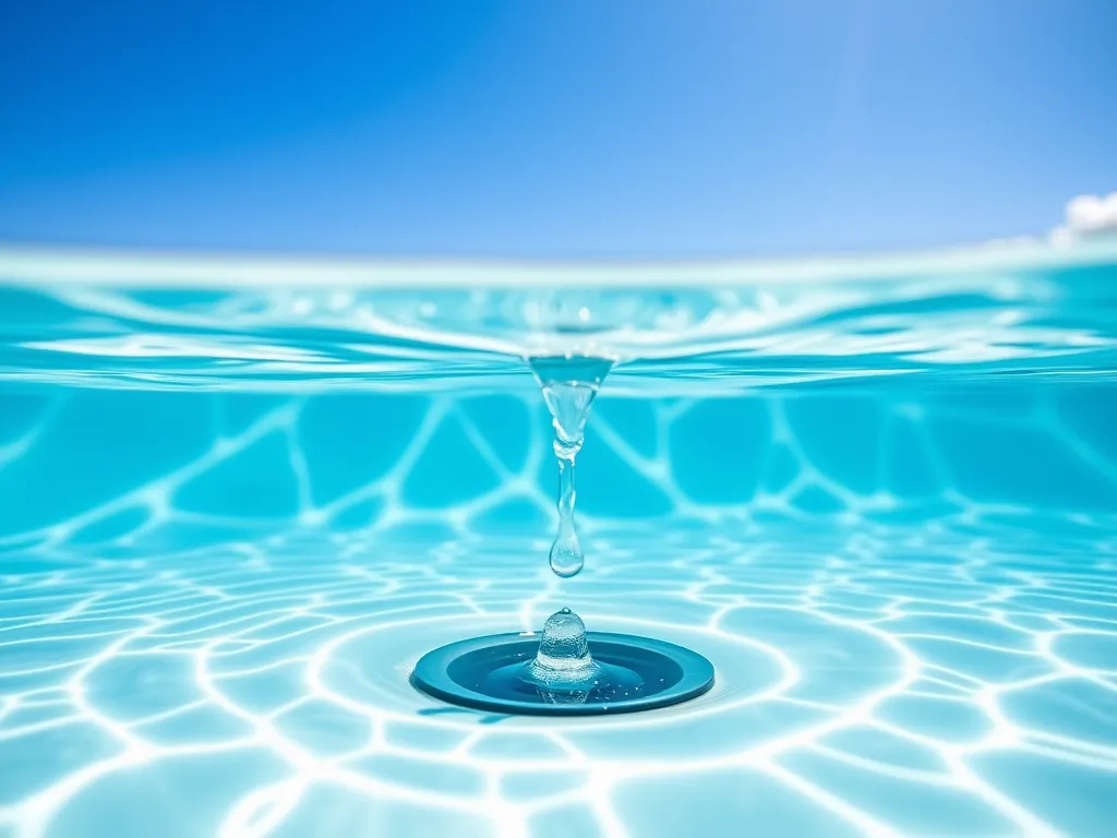 Image of clear water in a pool with a focus on the pool liner, related to flex seal application for repairs.