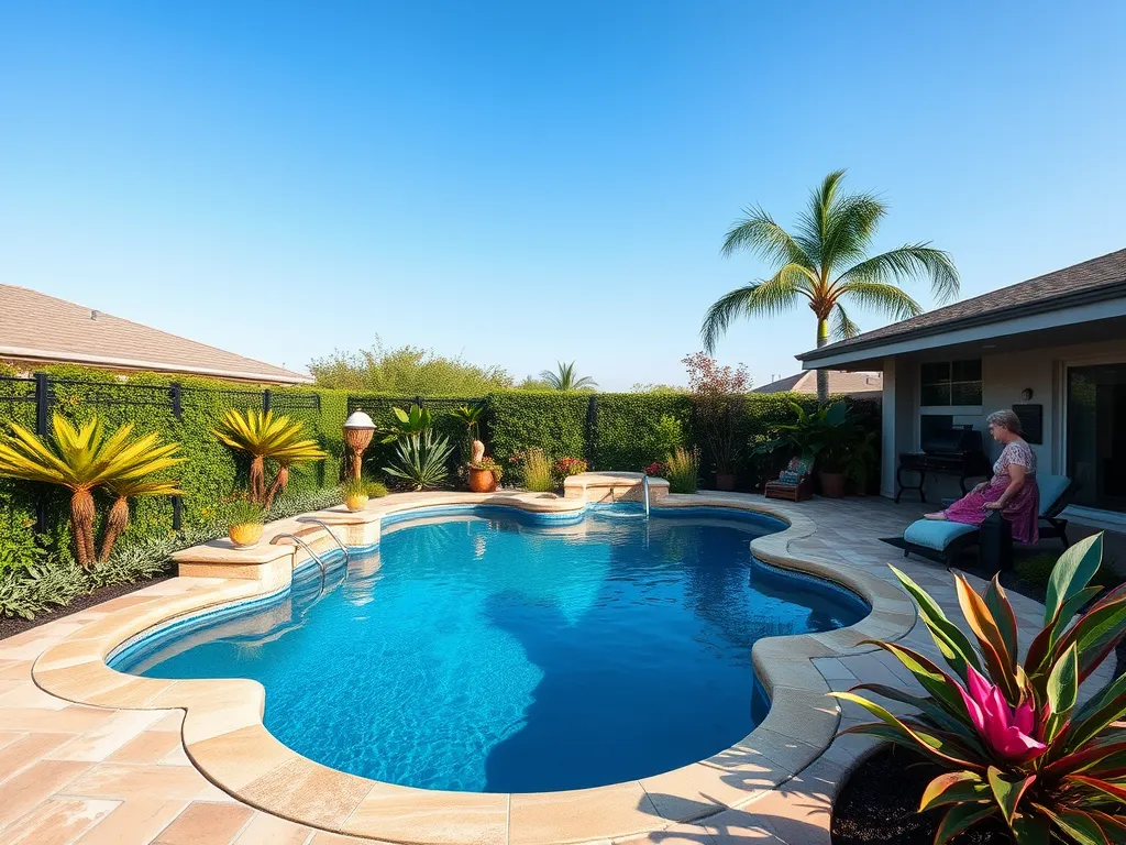 Beautiful pool in Florida backyard showcasing potential increase in home value.