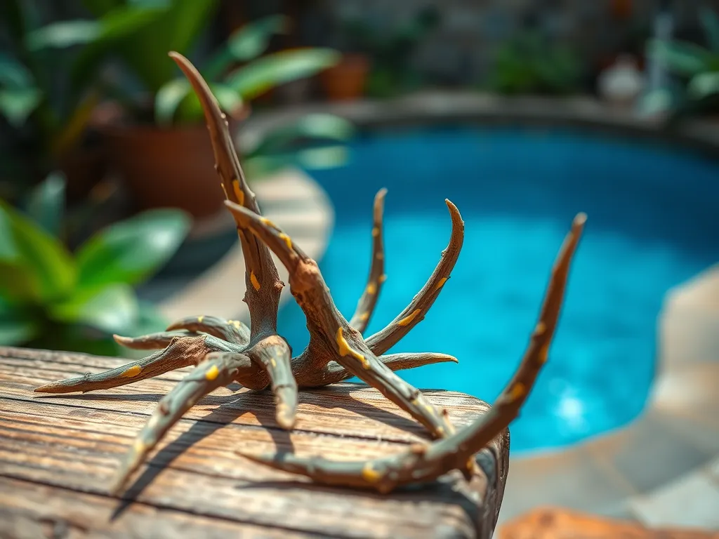 Illustration of swimming pool area where fungal infections can originate.