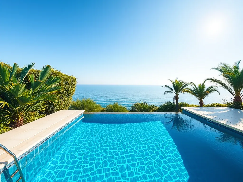 Infinity pool overlooking the ocean on Holland America Eurodam cruise ship