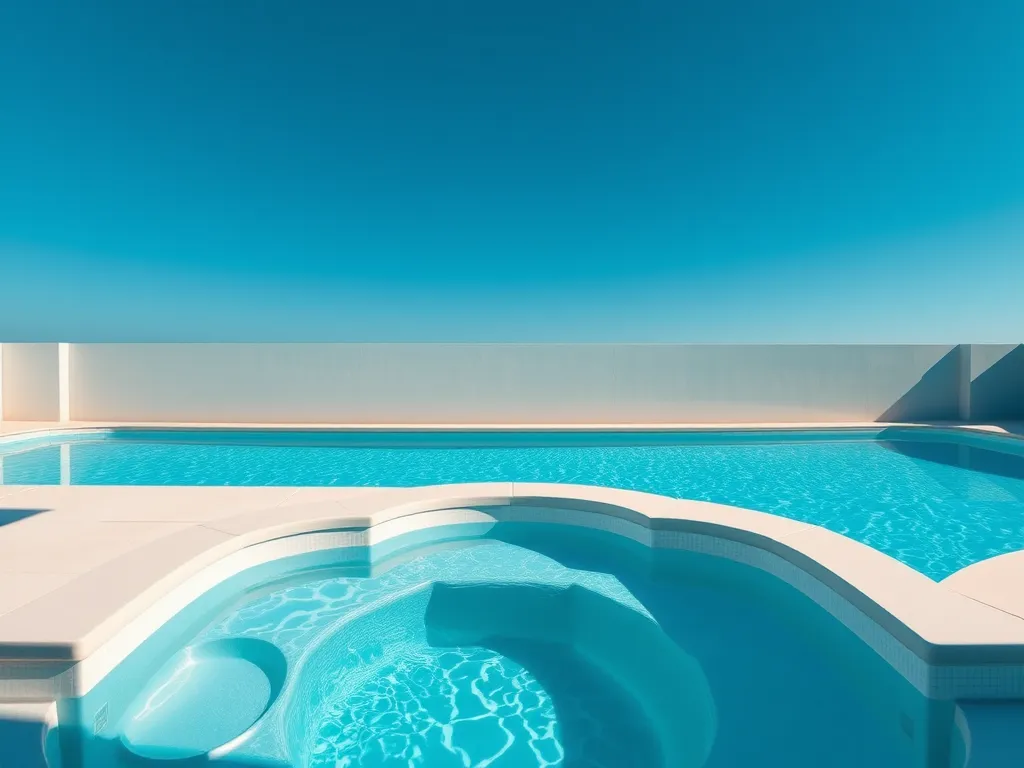 Hot tub integrated into existing swimming pool setting