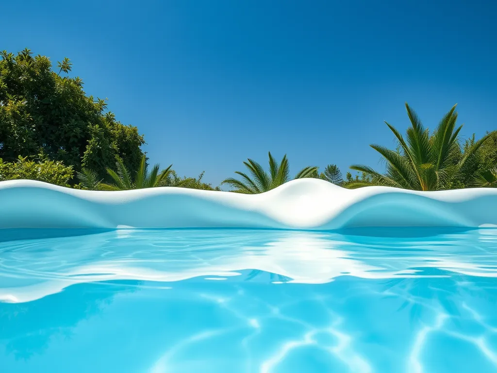 A beautiful plaster pool with crystal clear water, showcasing the potential for painting