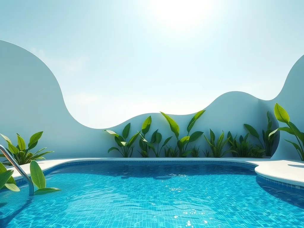 A vibrant pool with pool noodles, illustrating the concept of spray painting pool noodles.