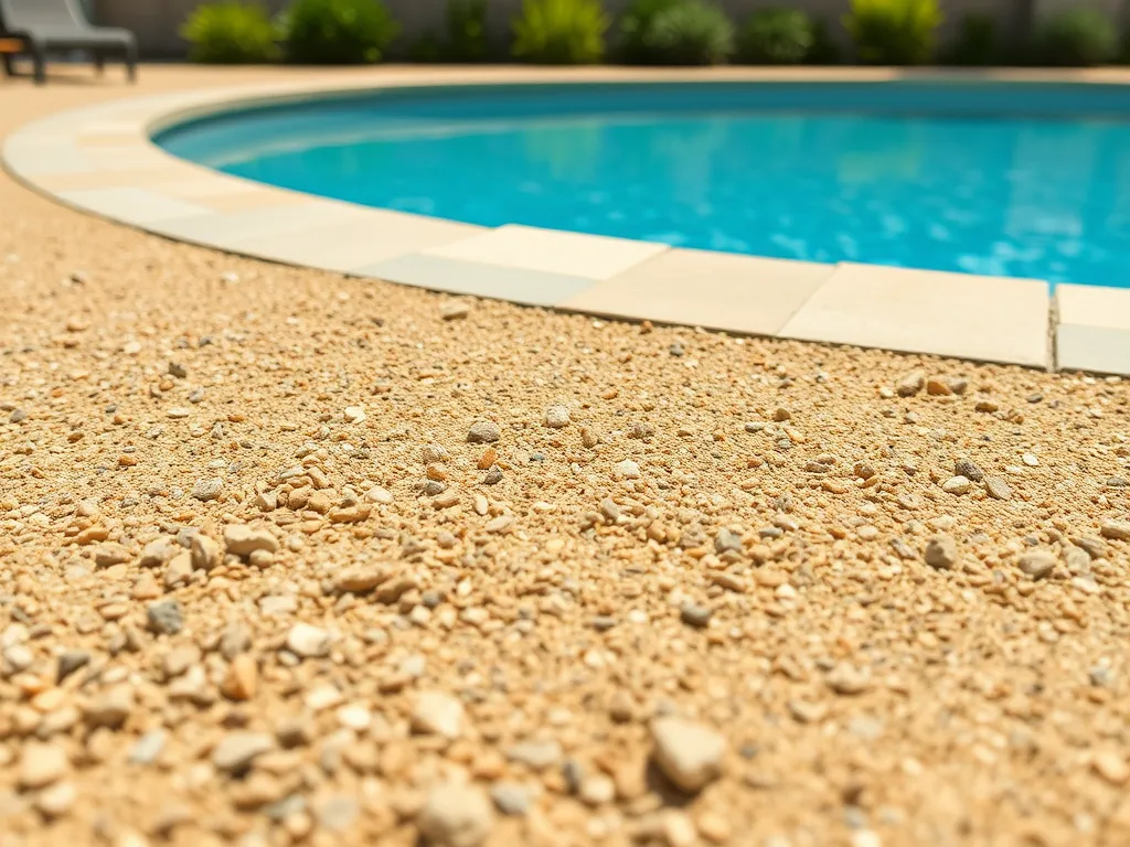 Close-up view of paver sand used under a swimming pool