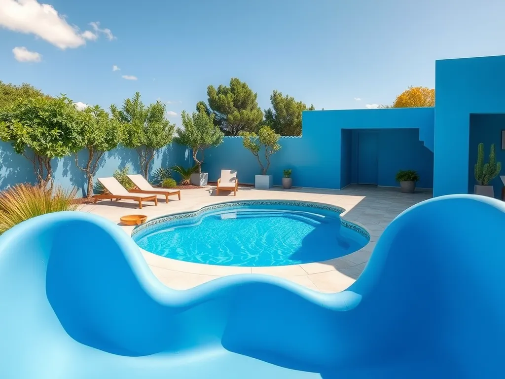 Beautiful backyard pool with blue water and modern design for pool build cost calculator