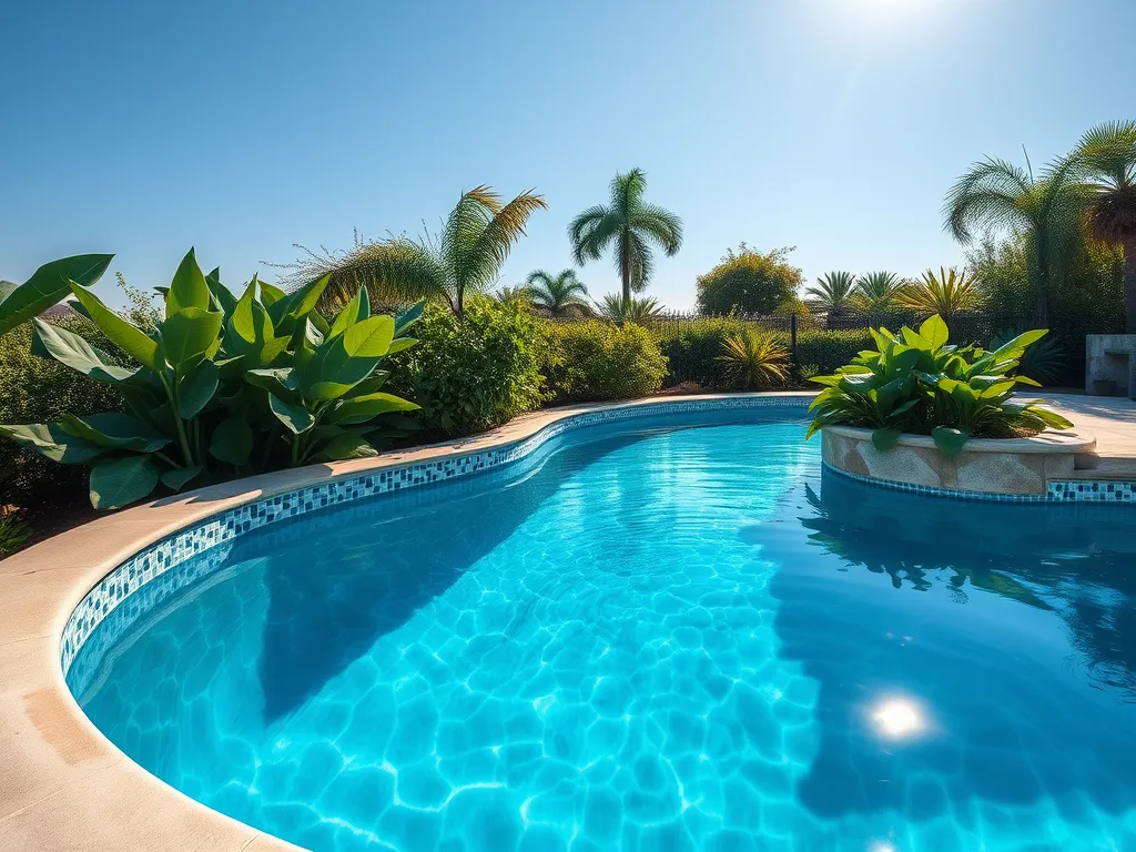 Clear swimming pool water affected by chlorine levels.