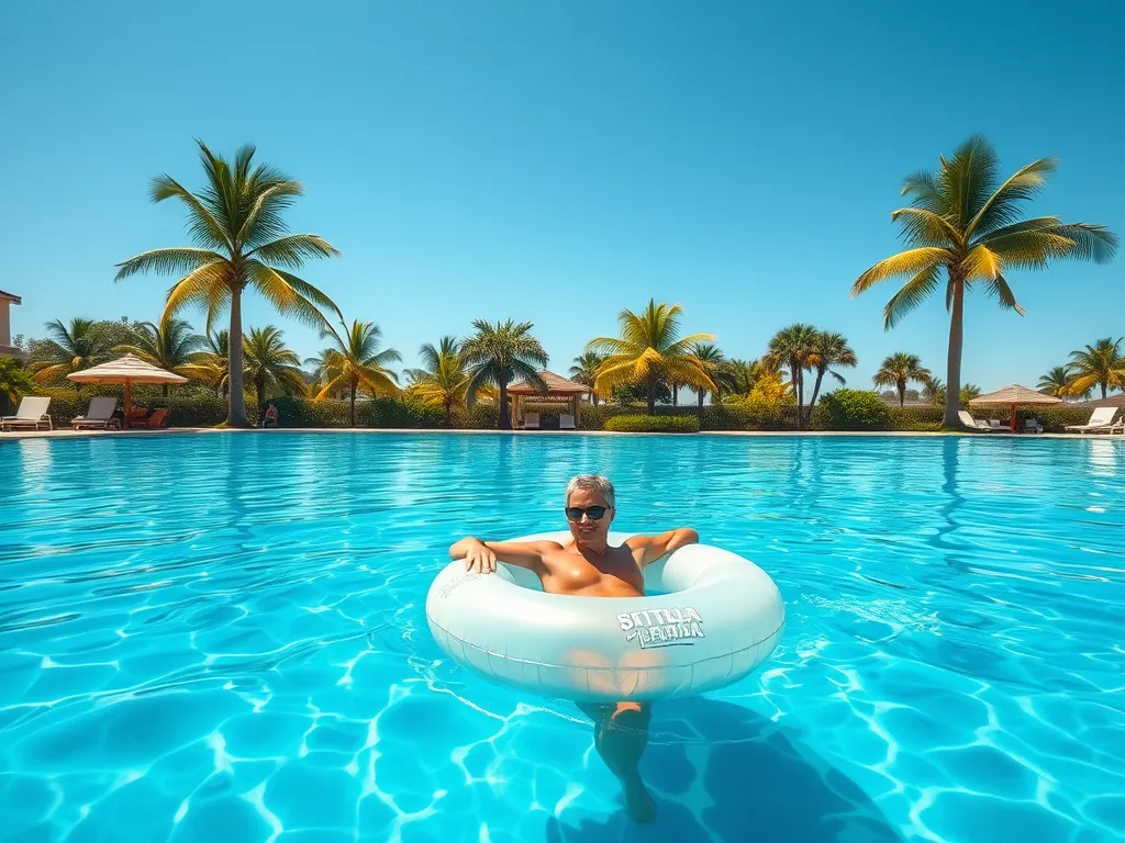 Person relaxing in a pool, illustrating the effects of swimming on hydration.