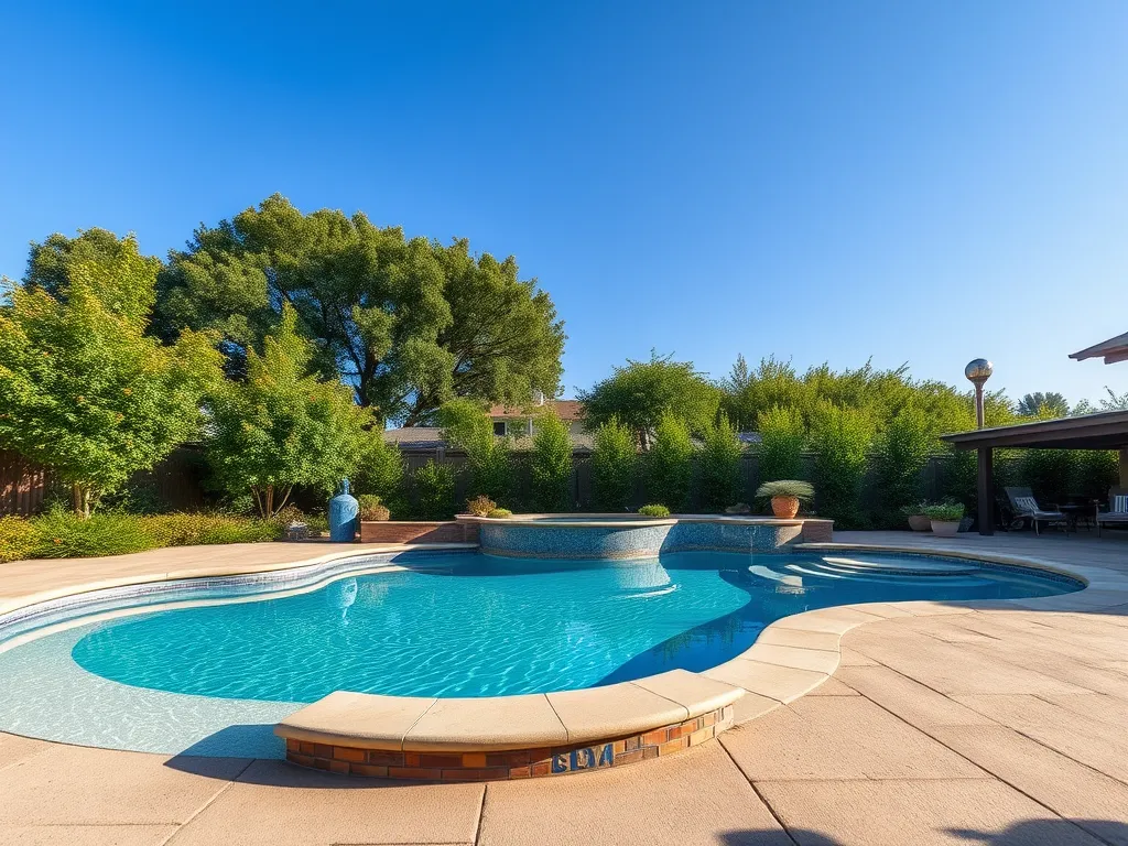 Beautiful swimming pool highlighting the importance of electricity costs for pool maintenance