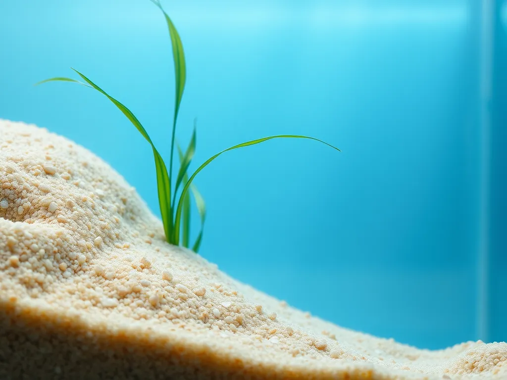 Aquarium substrate with pool filter sand and aquatic plants