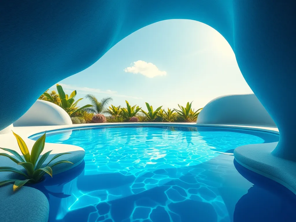 Beautiful pool scene illustrating optimal flow for pool flow rate calculator