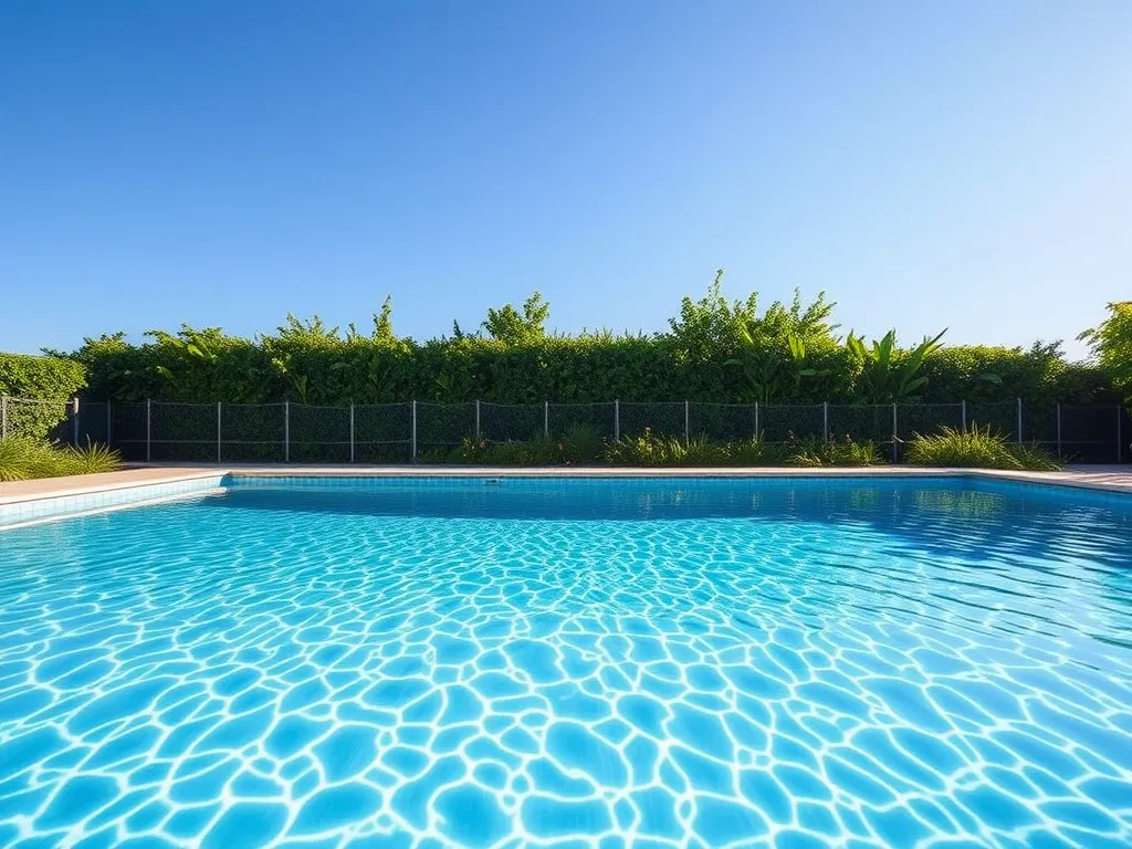 Crystal clear swimming pool perfect for laps and leisure
