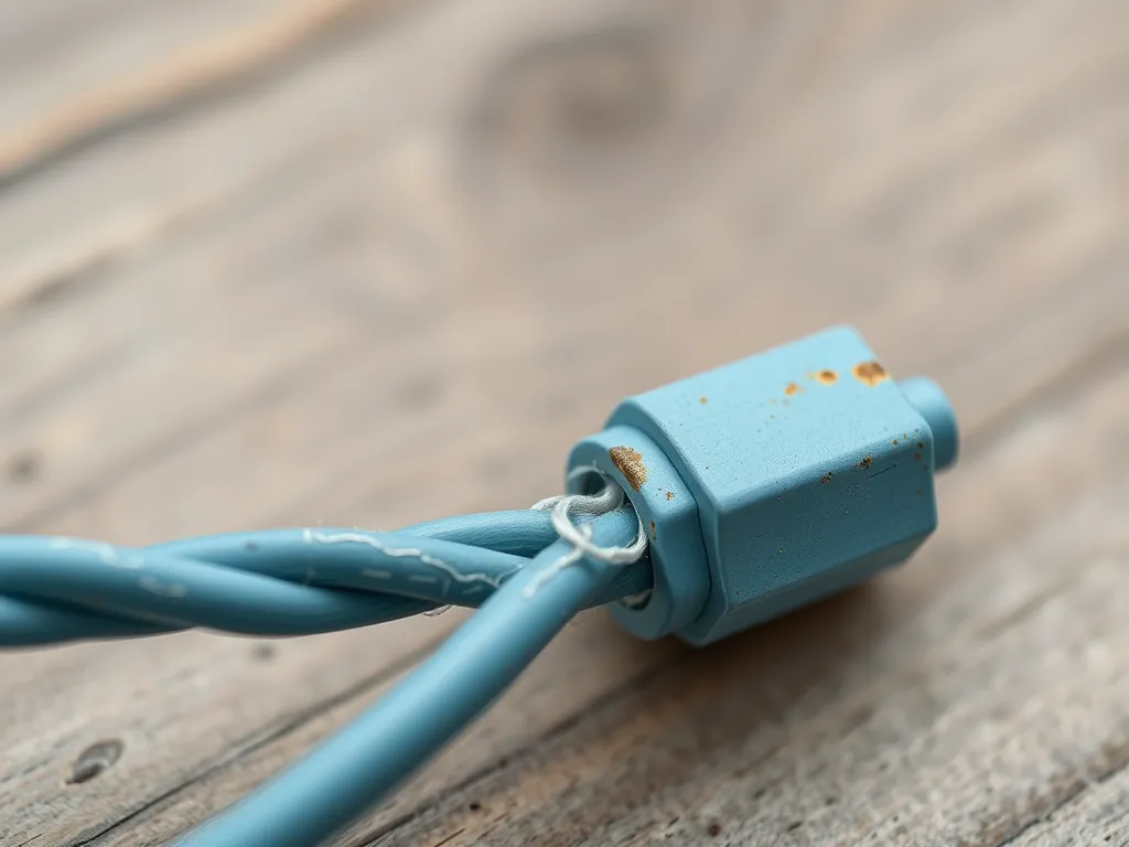 Close-up of a pool pump power cord with rust, highlighting potential electrocution hazards in pools.