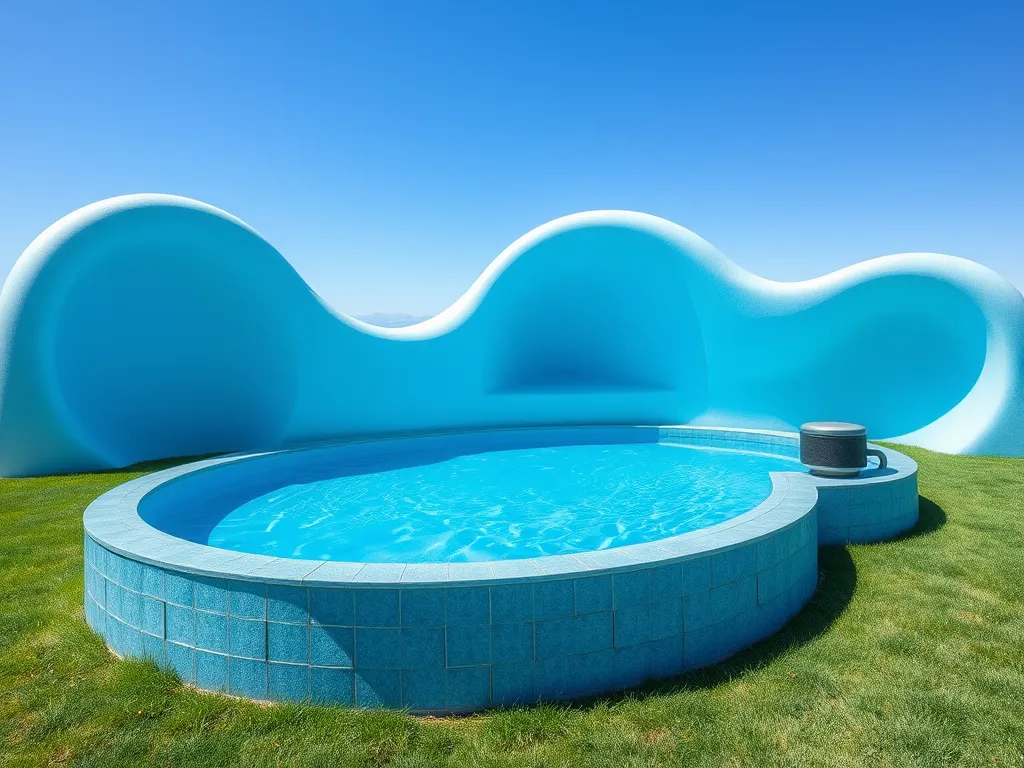 A clean swimming pool illustrating the concept of chlorine and pool shock in swimming pools