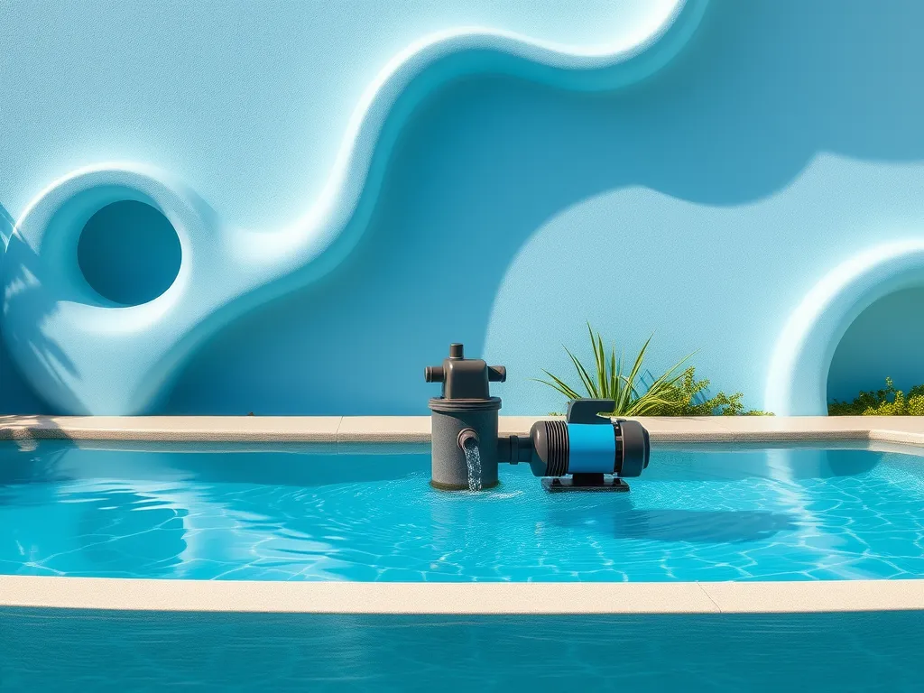 Image of a pool pump and filter, essential for calculating pool turnover rates.