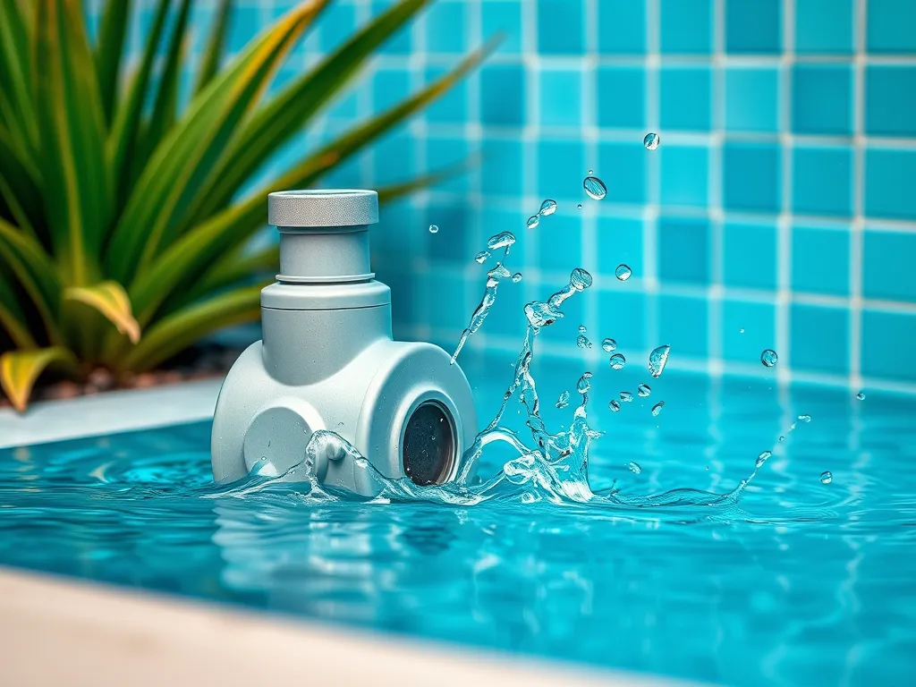 A pool pump splashing in water, illustrating the question of whether pool pumps can get wet.