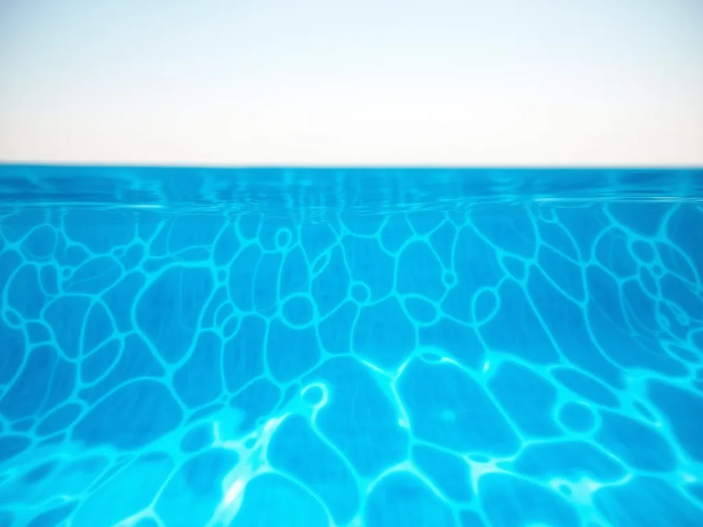 Clear water surface in a swimming pool representing the condition for power washing a pool liner
